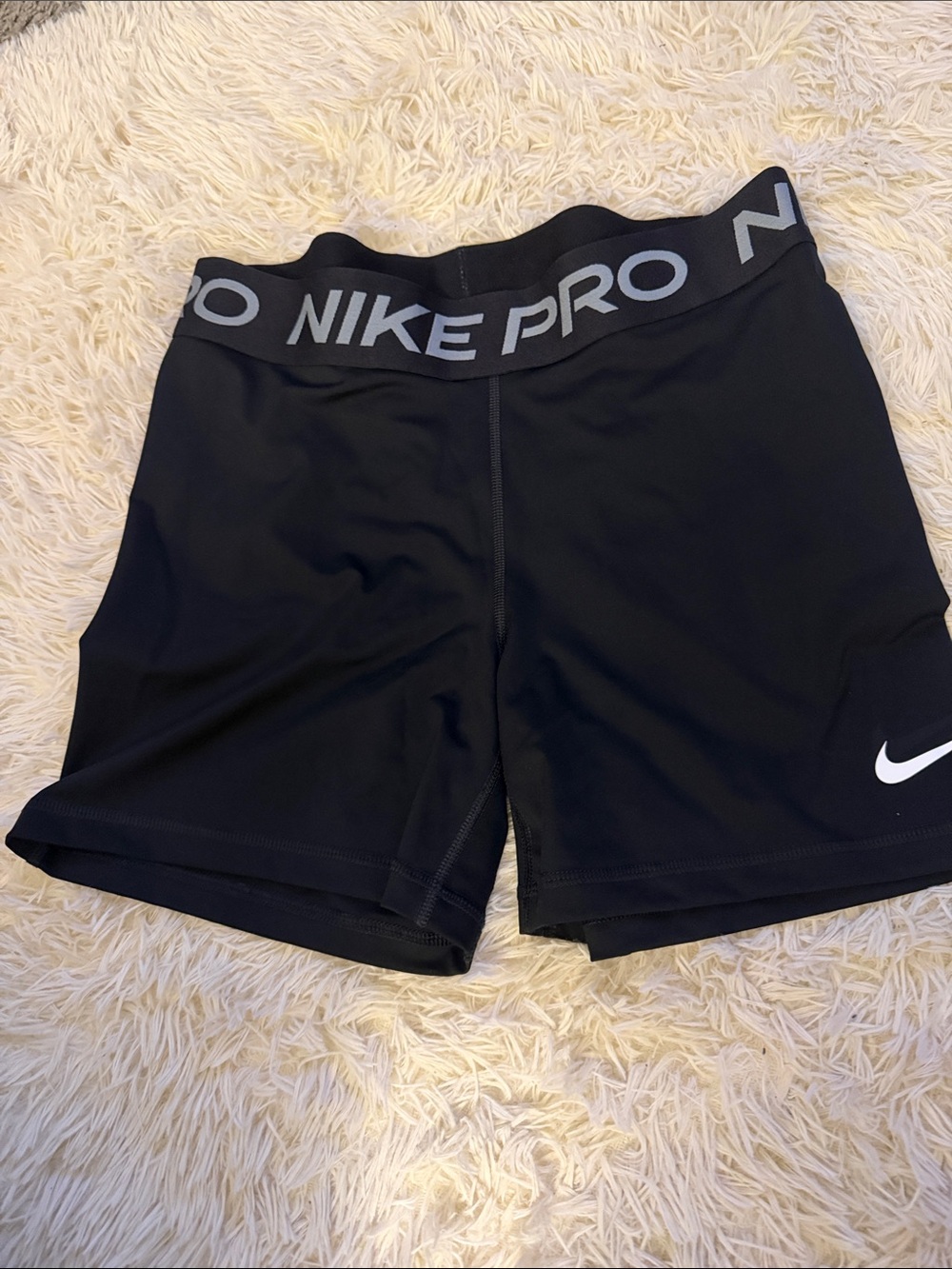 5in Nike Black Performance Compression Shorts with Gray Waistband